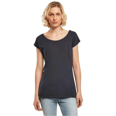 Abbildung von Build Your Brand Damen BB013 Ladies Wide Neck Tee T Shirt, Navy, S