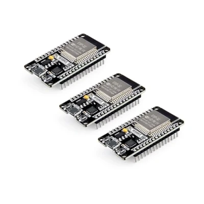 Abbildung von ELEGOO ESP WROOM 32 Entwicklungsboard Micro USB, 2.4GHz Dual Modus WiFi+Bluetooth Core Mikrocontroller für Arduino IDE, Unterstützung AP/STA/AP+STA, CP2102 Chip, 3 Stück