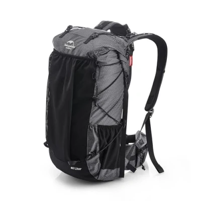 Abbildung von Naturehike Rock 40+5L Interner Rahmen Wanderrucksack für Outdoor Camping Reisen Backpacking Rucksack (Schwarz 40+5L)