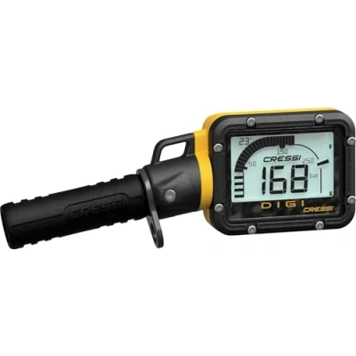 Abbildung von Cressi Digital Gauge Test Digitales Manometer mit automatischer Aktivierung für das Tauchen, Farbe Gelb, Erwachsene Unisex