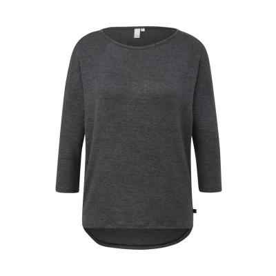 Abbildung von QS Damen T Shirt Schwarz 99w0 S Loose Fit 3/4 Ärmel Crew Ausschnitt Rundhals mit halblangen Ärmeln und lockerer Passform