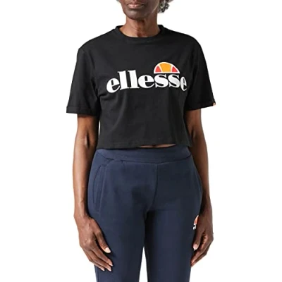 Abbildung von ellesse Damen Alberta Cropped Tee T Shirt, Anthracite, XXS EU