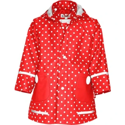 Abbildung von Playshoes Regenjacke Unisex Kinder Wind und wasserdicht Regenmantel Regenbekleidung, rot Punkte, 140