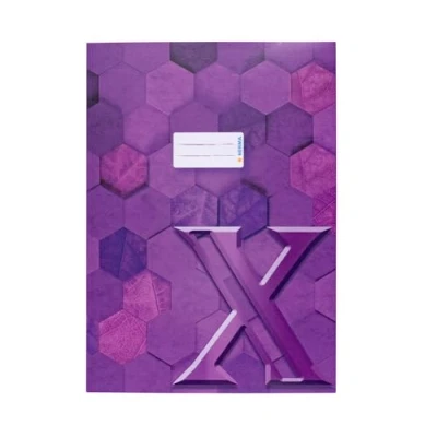 Abbildung von HERMA 20089 Heftumschlag A4 Karton Violett Lila, 10 Stück, veredelte Hefthülle mit Beschriftungsfeld aus stabilem &amp; extra starkem Papier, Heftschoner Hexagon Muster Motiv für Schulhefte, farbig