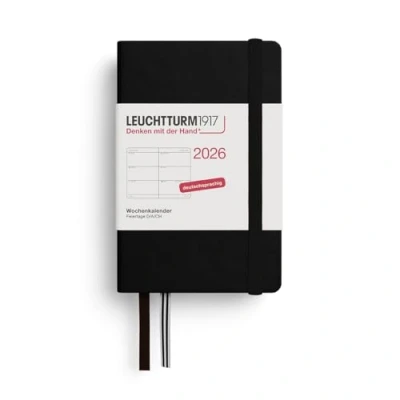 Abbildung von LEUCHTTURM1917 372549 Wochenkalender Mini (A7) 2026, 12 Monate, Schwarz, Deutsch