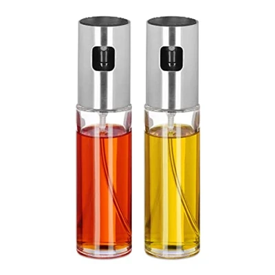 Abbildung von Relaxdays Essig und Ölsprüher Set, 2 Sprühflaschen, je 100 ml, Glas, kochen, backen, grillen, Ölspender, transparent