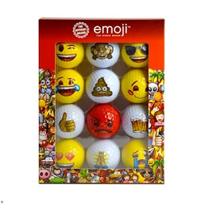 Abbildung von Second Chance Unisex Erwachsene Offizielle Emoji Golfbälle (Packung mit 12 Stück), Rot, Einheitsgröße
