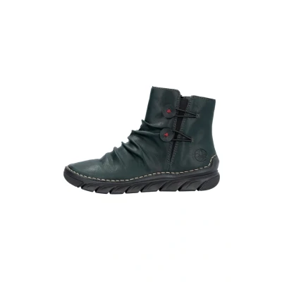 Abbildung von Rieker Damen Klassische Stiefeletten 55052, Frauen Stiefeletten,reißverschluss,gerafft,Boots,Stiefel,Bootee,Booties,grün (54),36 EU / 3.5 UK