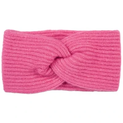 Abbildung von styleBREAKER Damen Strick Stirnband mit Twist Knoten und Rippenmuster einfarbig, warmes Winter Haarband, Headband 04026072, Farbe:Magenta