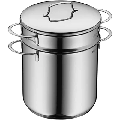 Abbildung von WMF Mini Nudeltopf mit Metalldeckel und Einsatz klein 18 cm, 3l, Cromargan Edelstahl poliert, Induktion, stapelbar, ideal für kleine Portionen oder Singlehaushalte