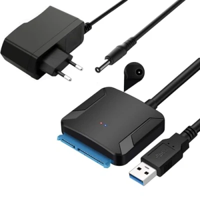Abbildung von GERUI USB 3.0 aufSATA Adapter,Super Speed 2.5&quot;/3.5&quot; HDD/SSD Festplatte Driver Konverter/AdapterkabelSATA optisches Laufwerk mit 12 V/2 A Netzadapter
