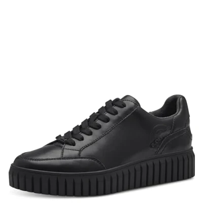 Abbildung von s.Oliver Damen Sneaker flach Low Top Vegan, Schwarz (Black), 36 EU