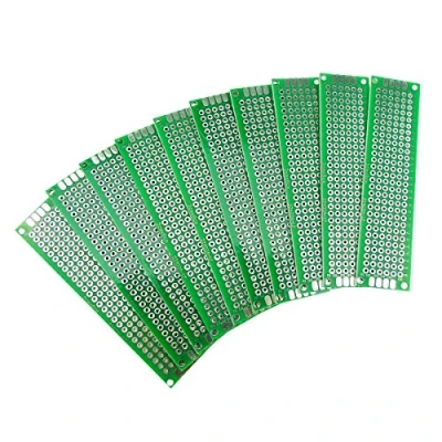 Abbildung von Aihasd 10 Stück Double Side PCB Board Prototype Lochrasterplatine Kit 2x8CM Lochrasterplatte Leiterplatte Platine kompatibel mit dem Arduino Kits für DIY Löten
