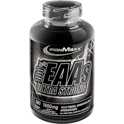 Abbildung von IronMaxx 100% EAAs Ultra Strong 180 Tabletten essentielle Aminosäuren hochdosiert 1600mg + Histidin pro Tablette