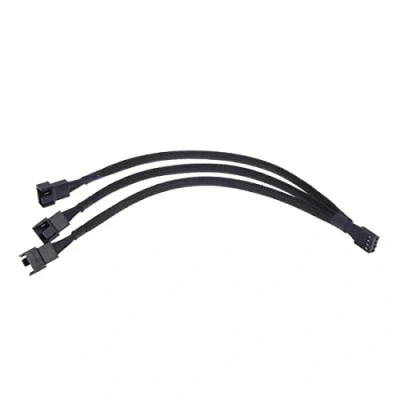 Abbildung von Bolwins H78S 3 Wege 4 Pin PWM Lüfter Splitter Kabel Verlängerungskabel mit 1x Molex Buchse und 3x Stecker für Gehäuselüfter, Ideal zum Anschluss an Netzteil
