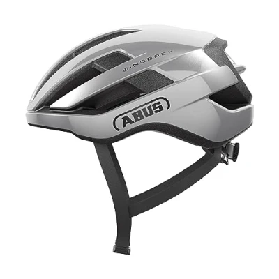 Abbildung von ABUS Rennradhelm WingBack einfacher Roadhelm für sportliches Fahren im Alltag und in der Freizeit Erwachsene Jugendliche Silber, Größe S