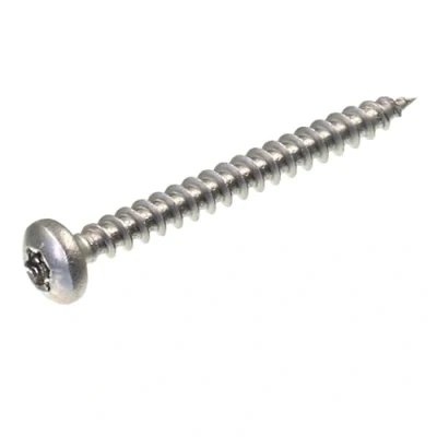 Abbildung von SECCARO Spanplattenschraube Halbrundkopf 4,5 x 45 mm, Edelstahl V2A VA A2, Holzschraube mit Vollgewinde, TX/Innensechsrund, 200 Stück
