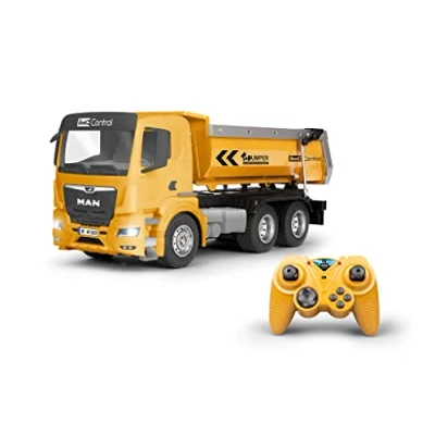 Abbildung von Revell Control RC MAN TGS 28.430 Dumper Truck I Maßstab 1:14 Authentisches Baustellenfeeling dank detailgetreuem Design und realistischem Motor Sound LED Beleuchtung fernsteuerbare Kippmulde