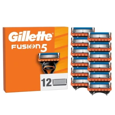 Abbildung von Gillette Fusion5 12 Ersatzklingen, mit größerem Gleitstreifen für ein sanftes Gleiten und 5 Klingen eine unglaublich gründliche komfortable Rasur