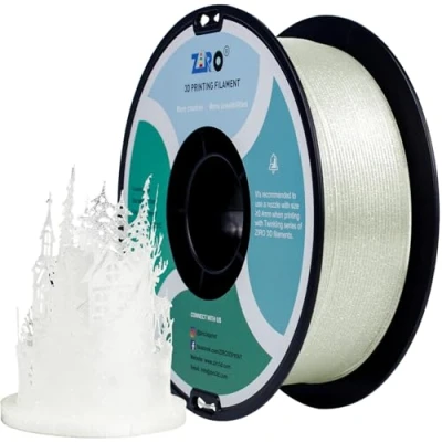 Abbildung von ZIRO Twinkle PLA Filament 1.75mm 3D Drucker Twinkling Serie 1KG, Dimensional Accuracy +/ 0.03mm, Transparent