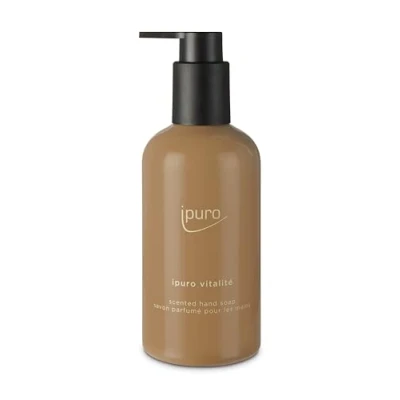 Abbildung von ipuro Classic VITALITÉ Handseife 250ml Flüssigseife vegan, mit Rosmarin und Ingwer Erfrischender, vitalisierender Duft Dermatologisch getestet Seifenspender Orange flüssige sanfte