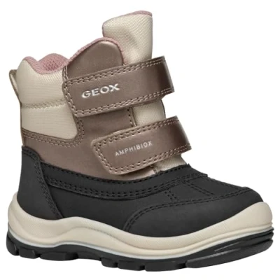 Abbildung von Geox Jungen Mädchen B FLANFIL Girl ABX Snow Boot, Black/DK BEIGE, 26 EU