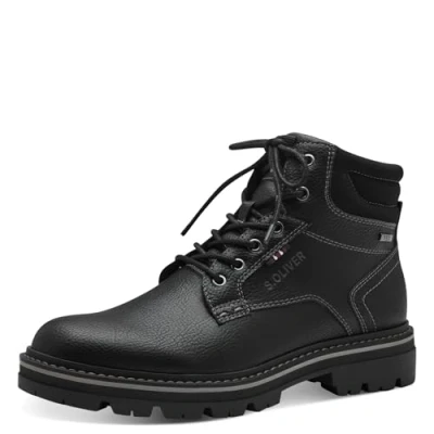 Abbildung von s.Oliver Herren Stiefel zum Schnüren Wasserabweisend Vegan, Schwarz (Black), 44 EU