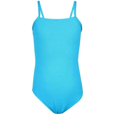 Abbildung von Aquarti Mädchen Badeanzug mit Spaghettiträgern Streifen Sport Mädchen, Chlorresistent, Farbe: Jacquard Punkte Türkis, Größe: 170