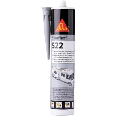 Abbildung von Sika Dichtstoff Sikaflex 522 grau ideal für Fugen innen und außen UV stabil witterungsbeständig gute Haftung 300 ml