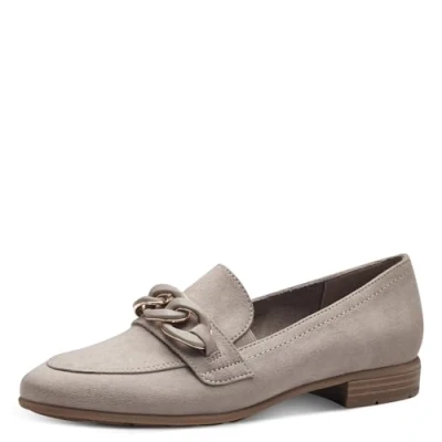 Abbildung von Jana Damen Loafer ohne Absatz Vegan Blockabsatz, Braun (Stone), 42 EU