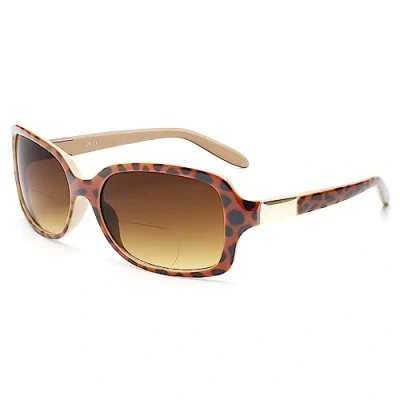 Abbildung von JM Klassisch Bifokal Lesebrille Platz Stylish Gradient Sonnenbrillen Leser für Damen +1.0 Schildkröte