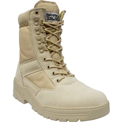 Abbildung von Wüste Armee Combat Patrol Tactical Militärische Sicherheit leicht Seude Leder Jungle Stiefel