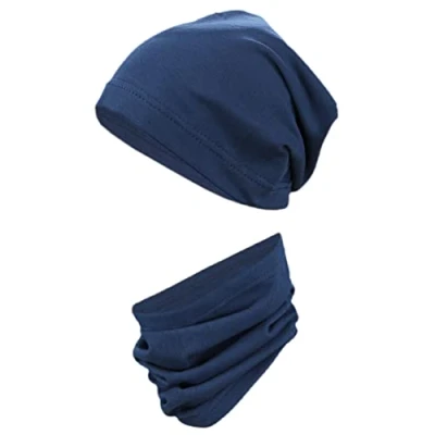 Abbildung von TupTam Kinder Beanie Mütze Schlauchschal Set Übergangszeit, Farbe: Dunkelblau, Größe: 54 56