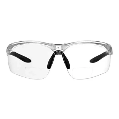 Abbildung von voltX &#039;Constructor ULTIMATE&#039; Bifokale Schutzbrille mit Lesehilfe Rad /Sportbrille Premium UV400 Linse (+2,5 Dioptrie, Transparenter Rahmen, Transparente Gläser)