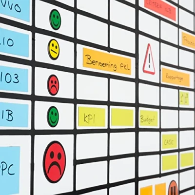 Abbildung von Whiteboard Raster Quick Grid 59 cm x 39 Schwarz für Magnettafeln, Kühlschränke, Plantafeln und Whiteboards. Schnelle