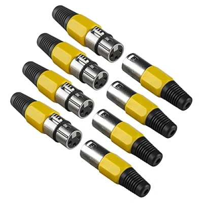 Abbildung von 4Pack Xlr zu Stecker 3 Polig Kanonenkopf, Dmx Buchse Cannon Nl4fc Terminal Connector, zum Löten Male und Female Kupplung Mikrofon Adapter