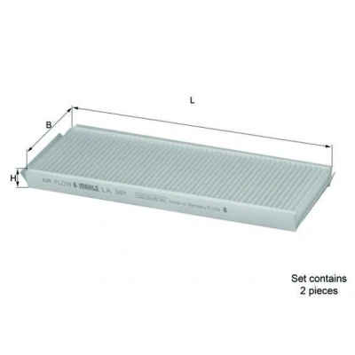 Abbildung von MAHLE ORIGINAL LA 391/S Innenraumfilter Partikelfilter 270,0 99 20,0 SSANGYONG: Rexton / 2, RODIUS W
