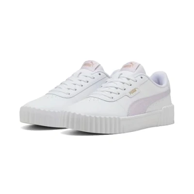 Abbildung von Puma Carina 3.0 Sneaker low, Damen, Größe: 37, White/lilac frost/gold Leder/synthetik