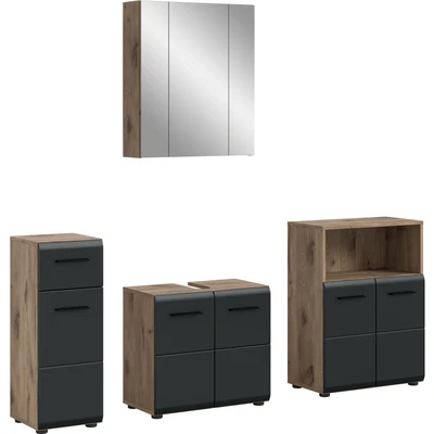 Abbildung von INOSIGN Badmöbel Set »FLORENZ, TOPSELLER!, 4 teilige Badkombination, hochwertige MDF Front«, (Set, St., Unterschrank, Waschbeckenunterschrank, Spiegelschrank, Midischrank), Bad Kombination, Möbel, Badezimmer, Kombi