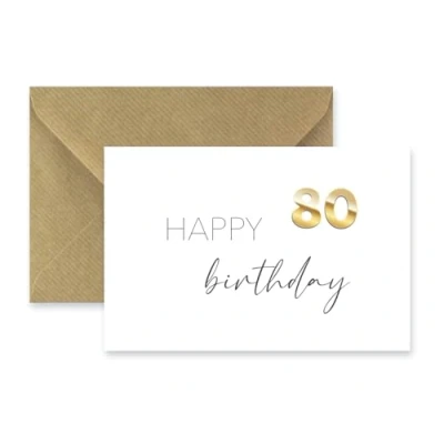 Abbildung von 1 edle Premium Geburtstagskarte zum 90. Geburtstag runder Klappkarte 10,5x14,8cm mit Umschlag happy birthday neunzig Jahre Glückwunschkarte
