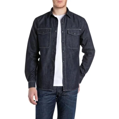 Abbildung von Replay Herren Jeanshemd, 007 Dark Blue, M