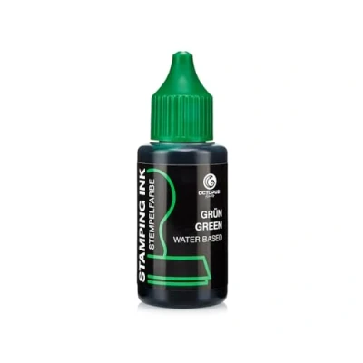 Abbildung von Octopus Fluids Stempelfarbe, Nachfüllfarbe zum Nachtränken von Stempelkissen und Stempelautomaten, 30ml grün ohne Öl