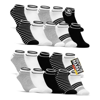 Abbildung von 10 Paar Damen Sneaker Socken Mehrfarbig Streifen Punkte Herzen Maritim Baumwolle 36844/1 WP (35 38)
