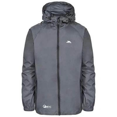 Abbildung von Trespass Unisex Erwachsene Qikpac Jacket Kompakt Zusammenrollbare Wasserdichte Regenjacke, Grau (Flint), M