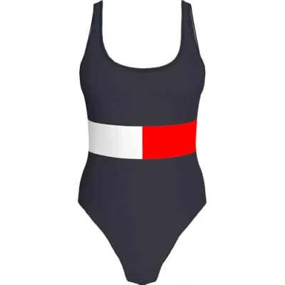 Abbildung von Tommy Hilfiger TH CORE FLAG Badeanzug, Damen, Größe: XS, Dark night navy