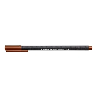 Abbildung von STAEDTLER 334 76 Triplus Fineliner (Dreikant, Superfeine, Metallgefasste Spitze, Linienbreite ca. 0,3 mm, 10 Stück) braun