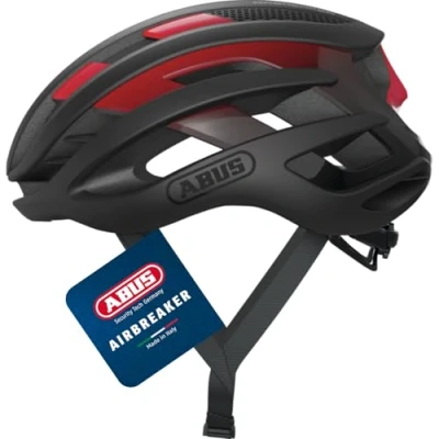 Abbildung von ABUS Rennradhelm AirBreaker High End Fahrradhelm für den professionellen Radsport Jugendliche und Erwachsene Helm Damen Herren Schwarz/Rot, Größe M