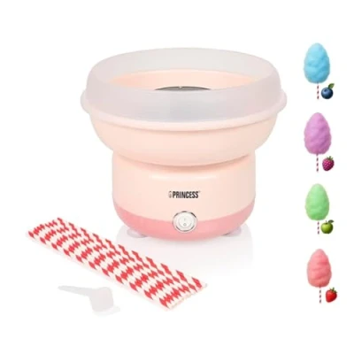 Abbildung von Princess Zuckerwattemaschine, 500W Leistung, BPA frei, Kompaktes Design, Mit 10 Stäbchen &amp; Messlöffel, Spülmaschinengeeignete Teile, Rutschfeste Füße, Einfache Bedienung, 292990