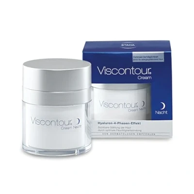 Abbildung von VISCONTOUR Cream Nacht Nachtcreme mit Hyaluron Intensive Pflege für trockene und sensible Haut Anti Aging Hautpflege, 1 x 50 ml