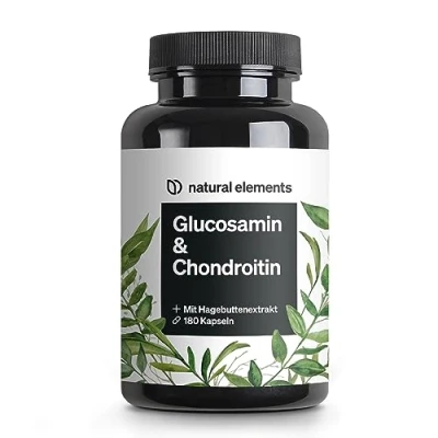 Abbildung von Glucosamin &amp; Chondroitin 180 Kapseln mit Vitamin C trägt zu einer normalen Kollagenbildung bei hochdosiert, ohne unnötige Zusätze in Deutschland produziert laborgeprüft